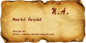 Markó Árpád névjegykártya