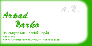 arpad marko business card